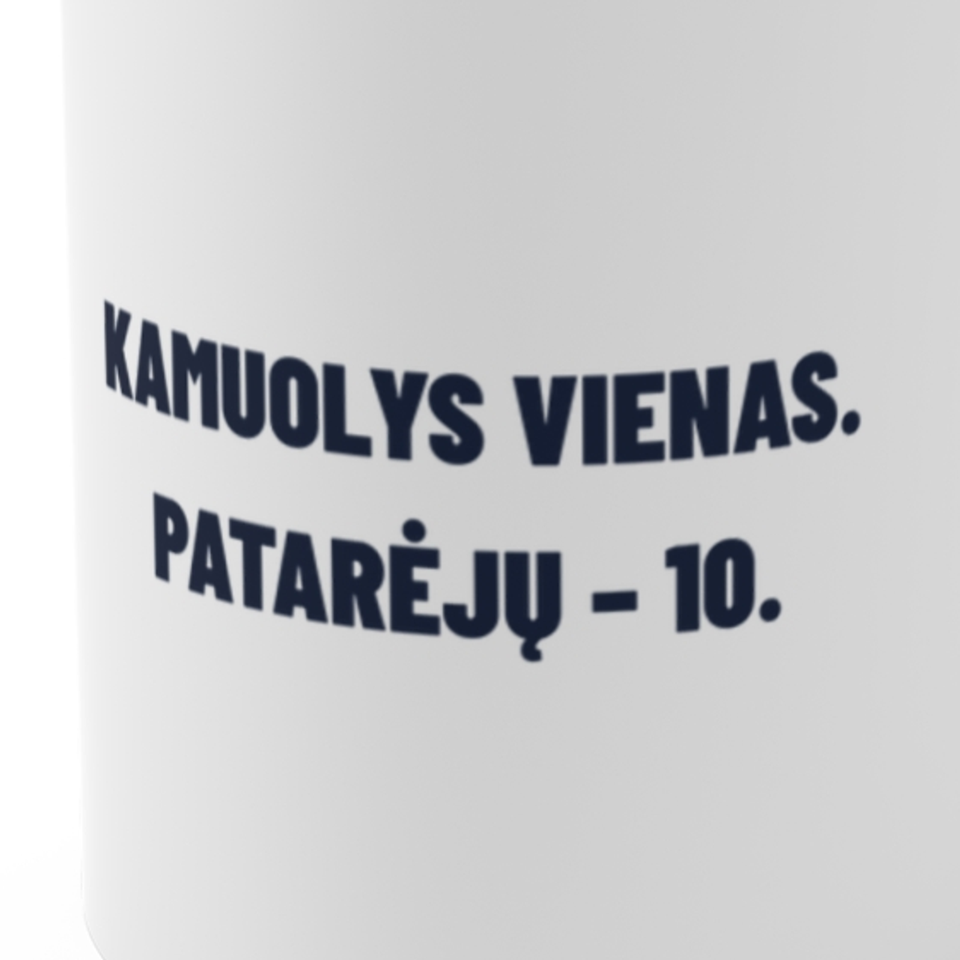Kamuolys vienas. Patarėjų – 10. · Puodelis