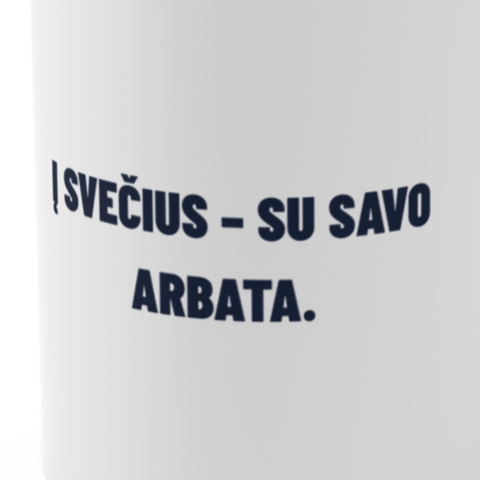 Į svečius – su savo arbata. · Puodelis