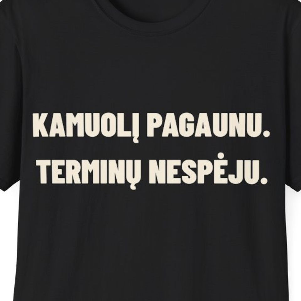 Kamuolį pagaunu. Terminų nespėju. · Marškinėliai