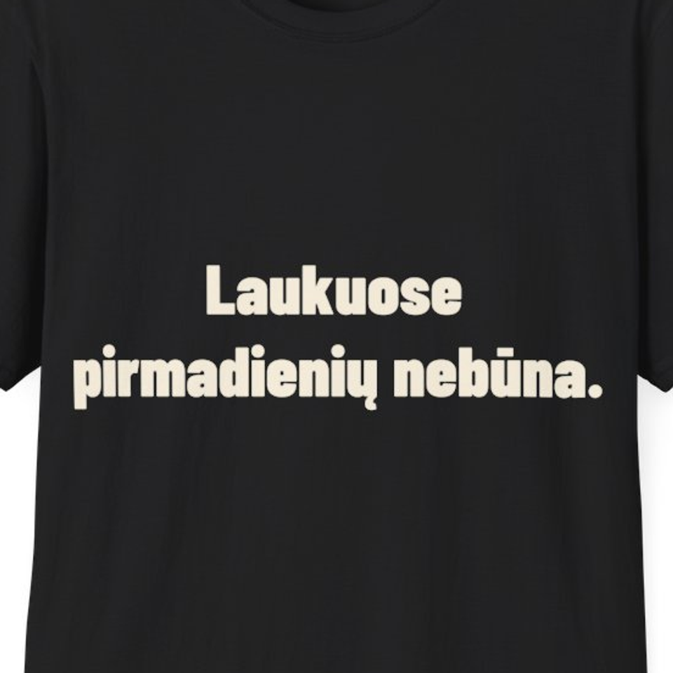 Laukuose pirmadienių nebūna. · Marškinėliai