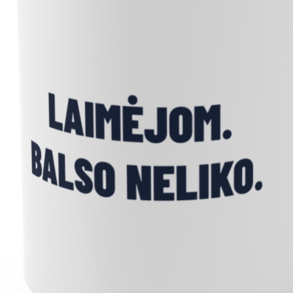 Laimėjom. Balso neliko. · Puodelis