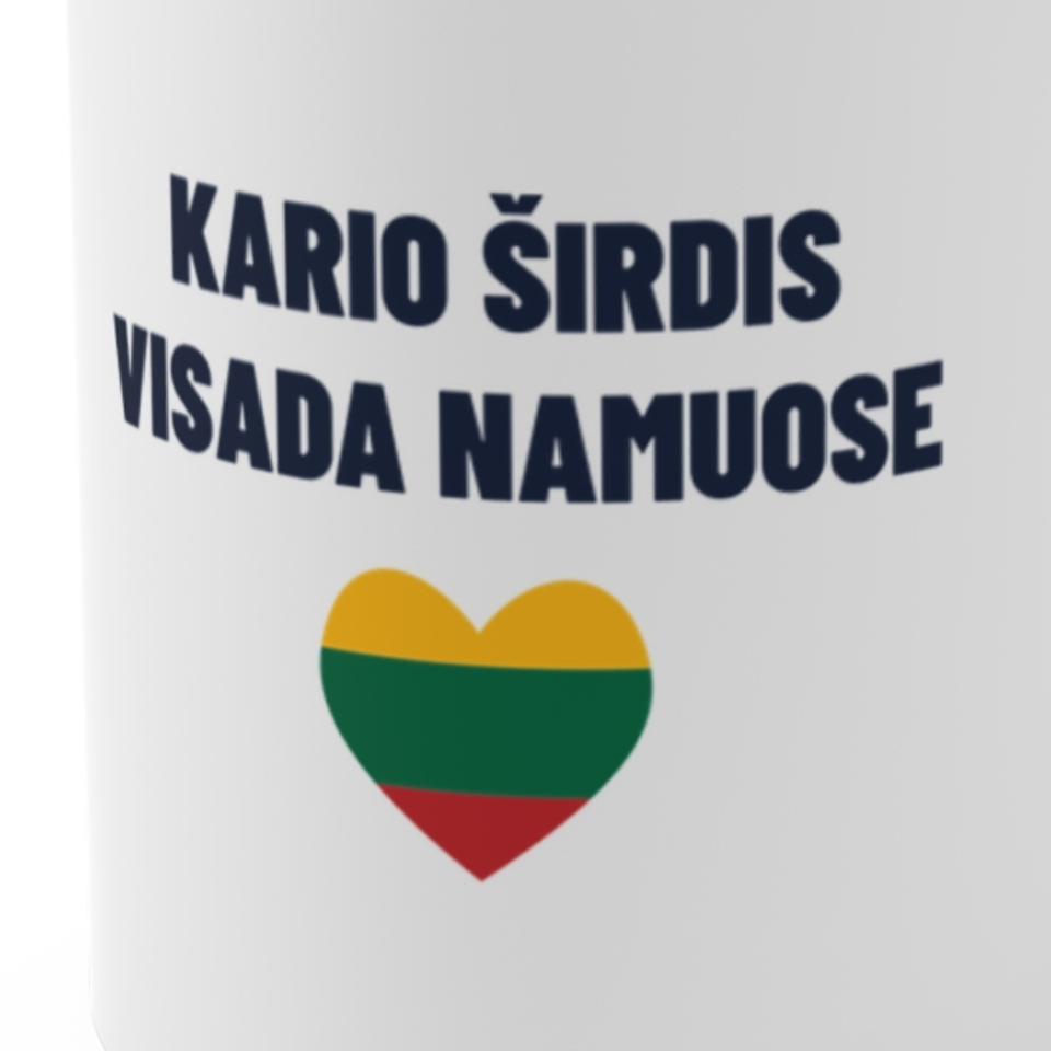 Kario širdis visada namuose · Puodelis