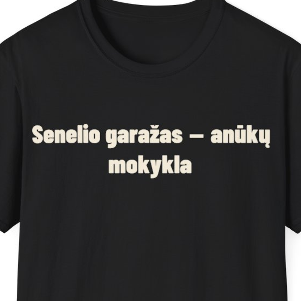 Senelio garažas – anūkų mokykla · Marškinėliai