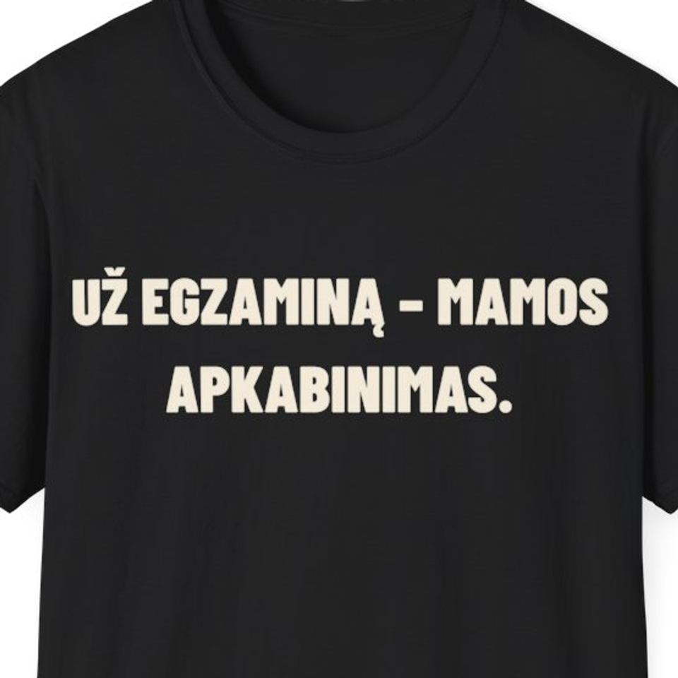 Už egzaminą – mamos apkabinimas. · Marškinėliai