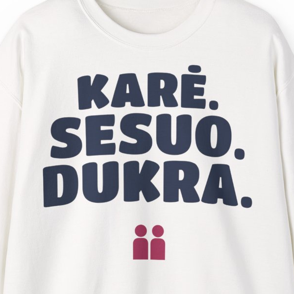 Karė. Sesuo. Dukra. — Džemperis, spaudos pusė