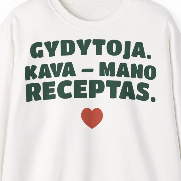 Gydytoja. Kava – mano receptas. — Džemperis, spaudos pusė