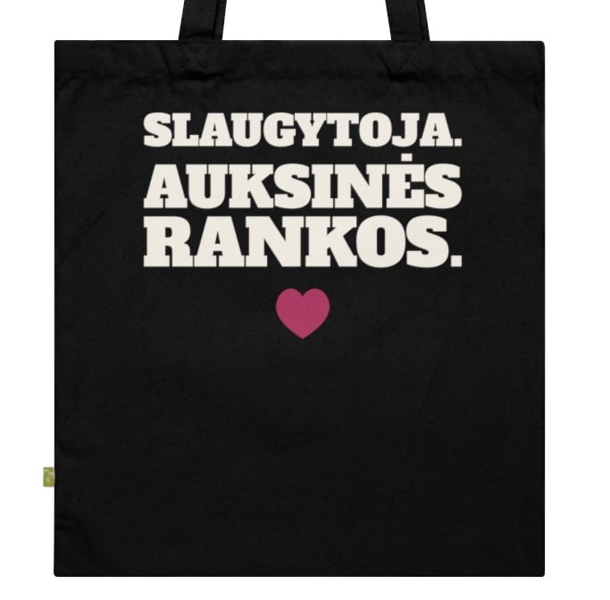 Slaugytoja. Auksinės rankos. — Krepšys, spaudos pusė