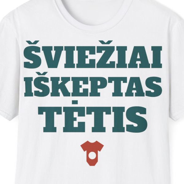 Šviežiai iškeptas tėtis — Marškinėliai, spaudos pusė