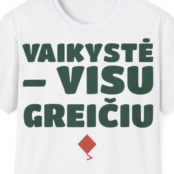 Vaikystė – visu greičiu — Marškinėliai, spaudos pusė