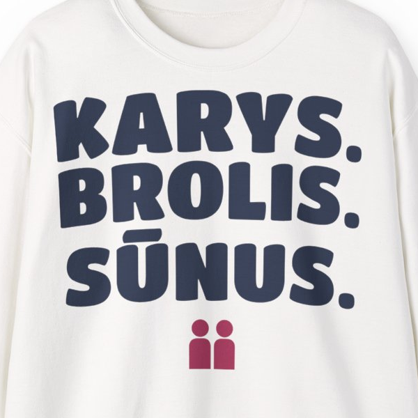 Karys. Brolis. Sūnus. — Džemperis, spaudos pusė