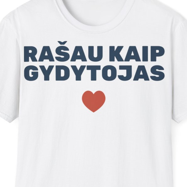 Rašau kaip gydytojas — Marškinėliai, spaudos pusė