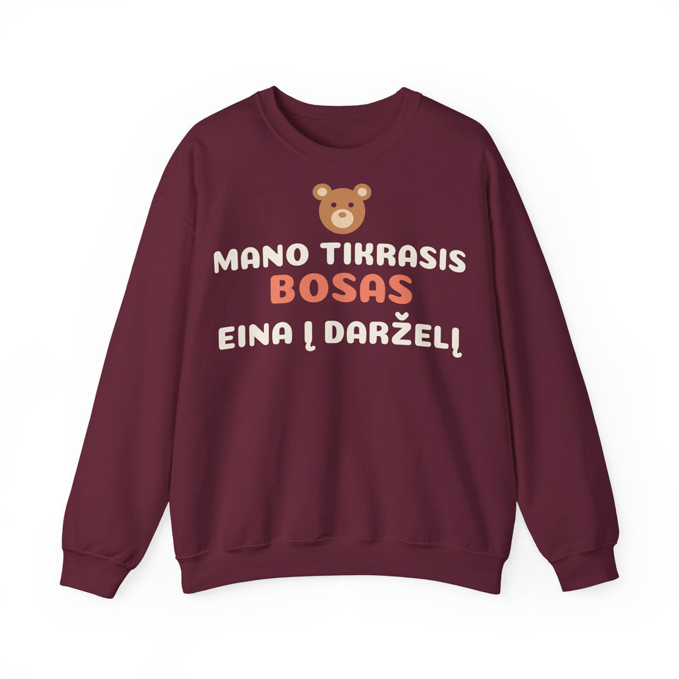 Džemperis „Mano tikrasis bosas eina į darželį“