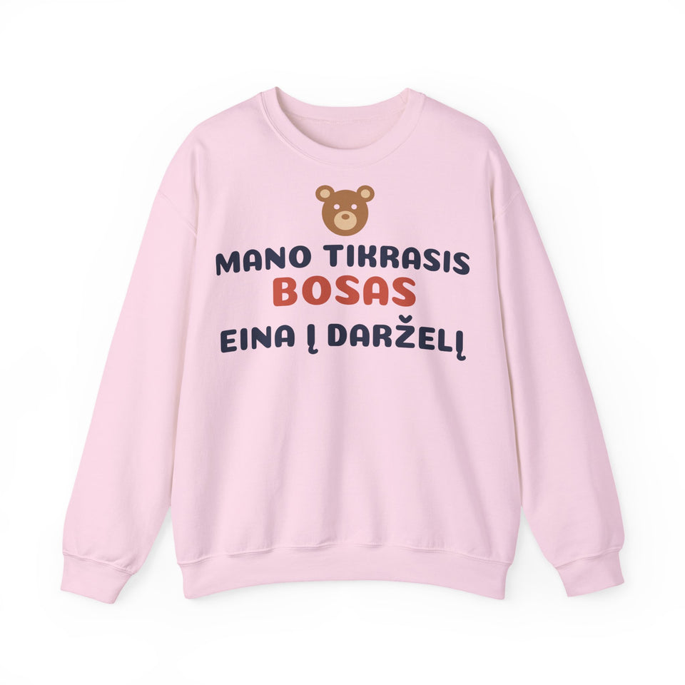 Džemperis „Mano tikrasis bosas eina į darželį“