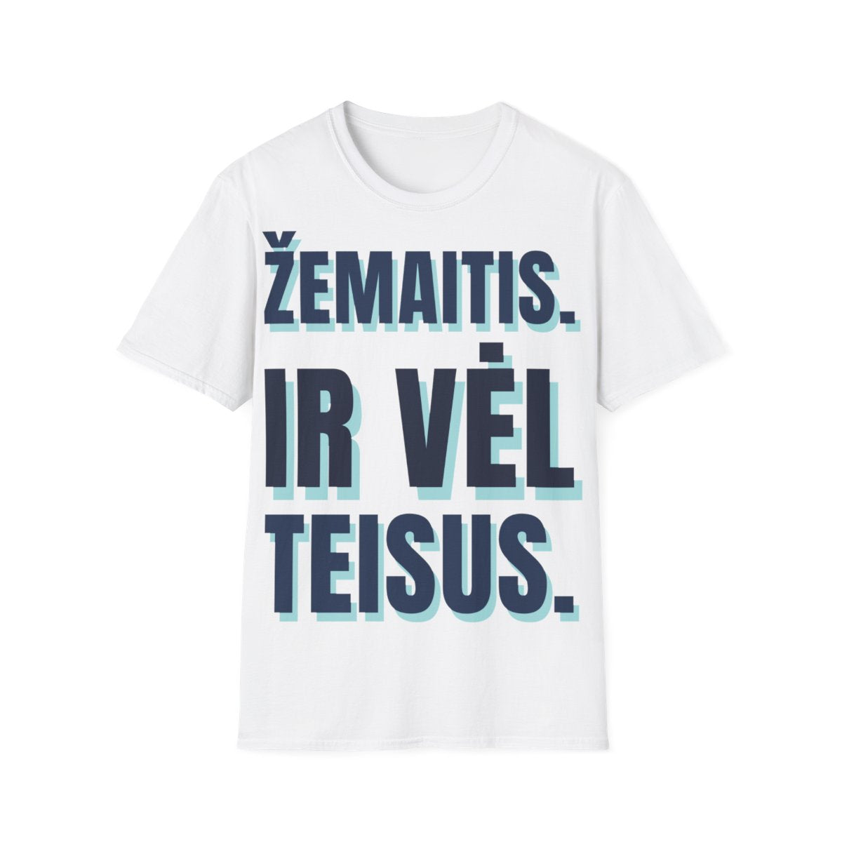 Marškinėliai „Žemaitis. Ir vėl teisus.“ – balta