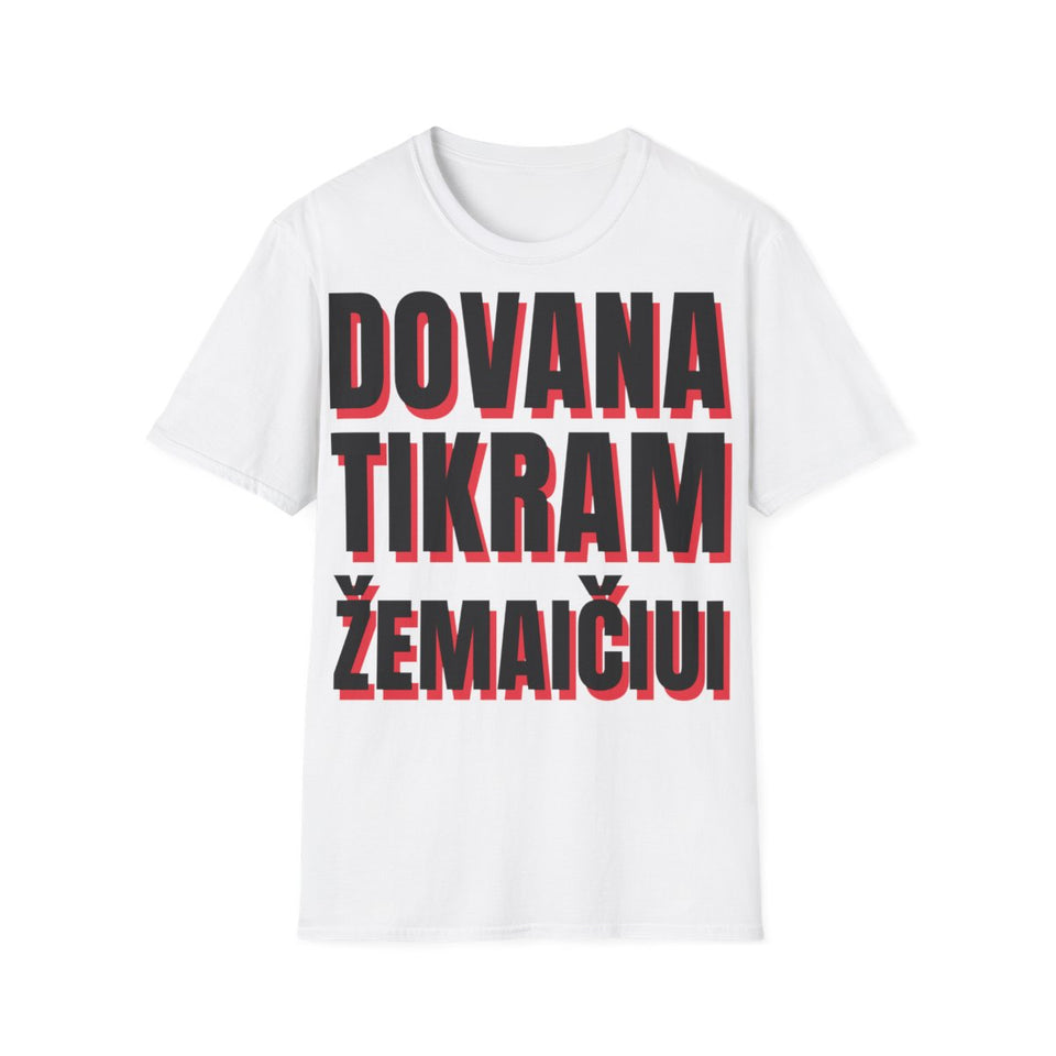 Marškinėliai „Dovana tikram žemaičiui“ – balta