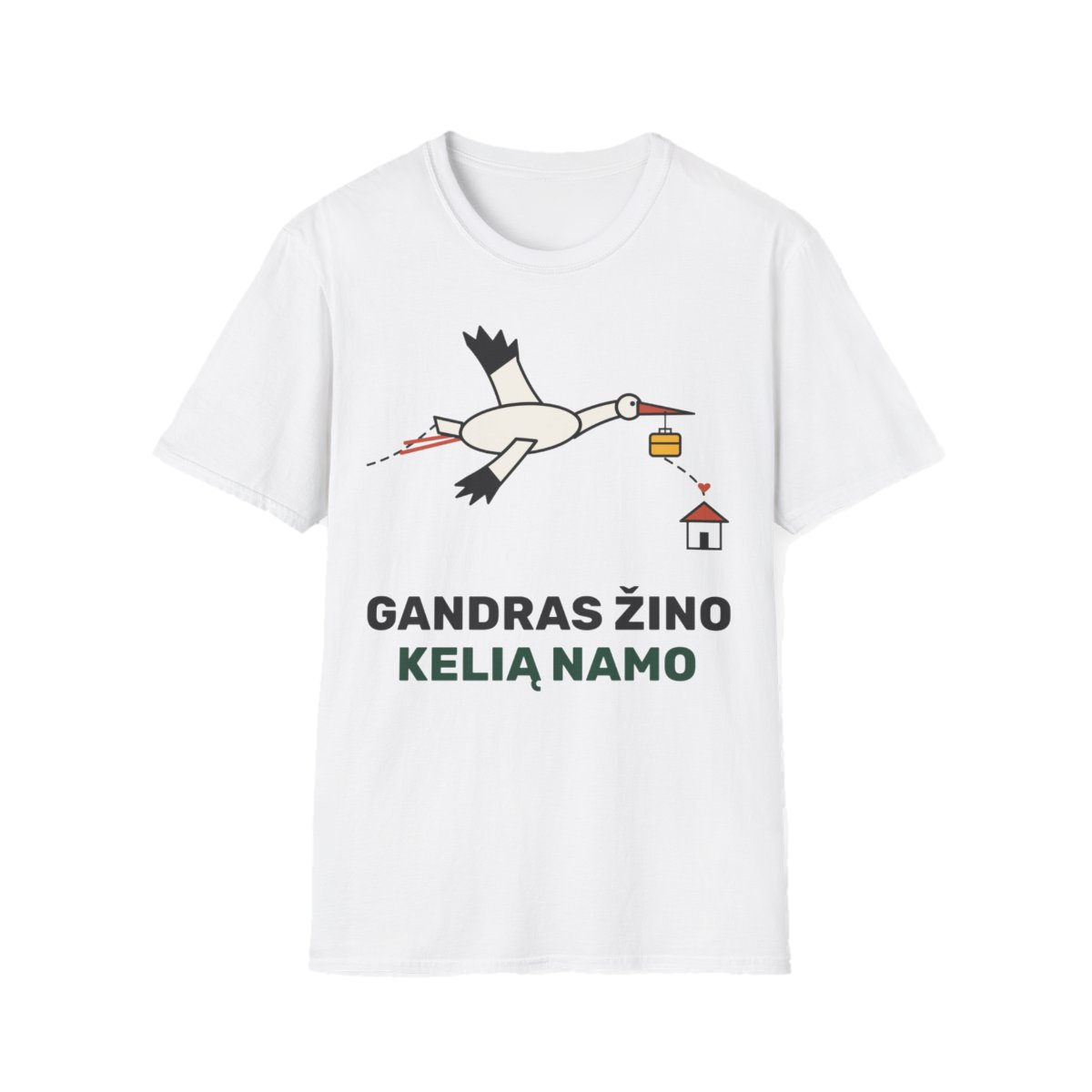 Marškinėliai „Gandras žino kelią namo“ – nuotrauka 1