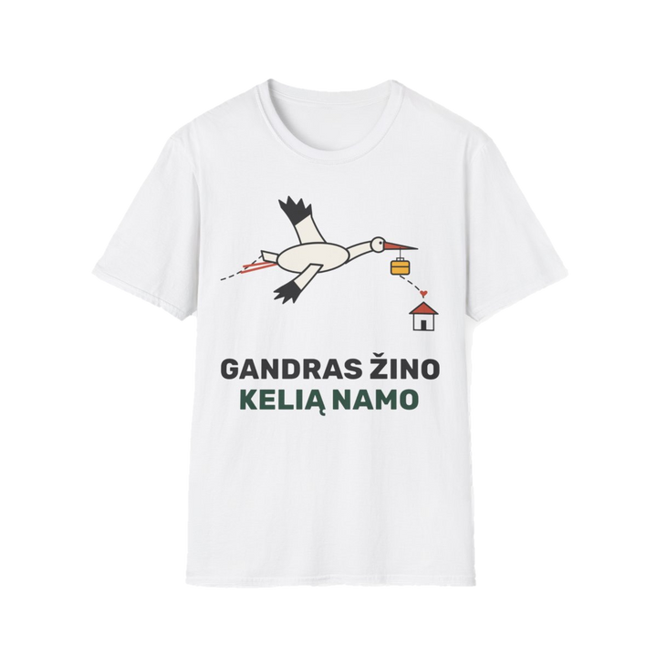 Marškinėliai „Gandras žino kelią namo“ – nuotrauka 1