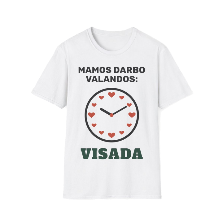 Marškinėliai „Mamos darbo valandos: visada“ – nuotrauka 1