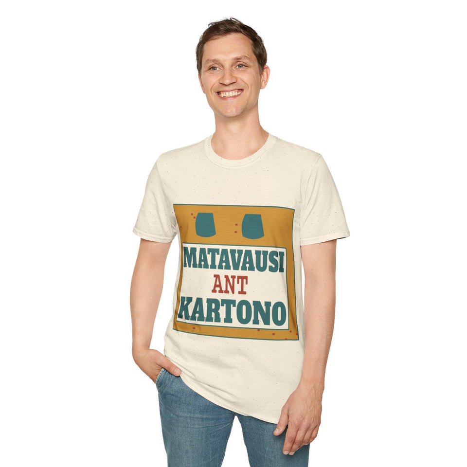 Matavausi ant kartono – marškinėliai ant modelio