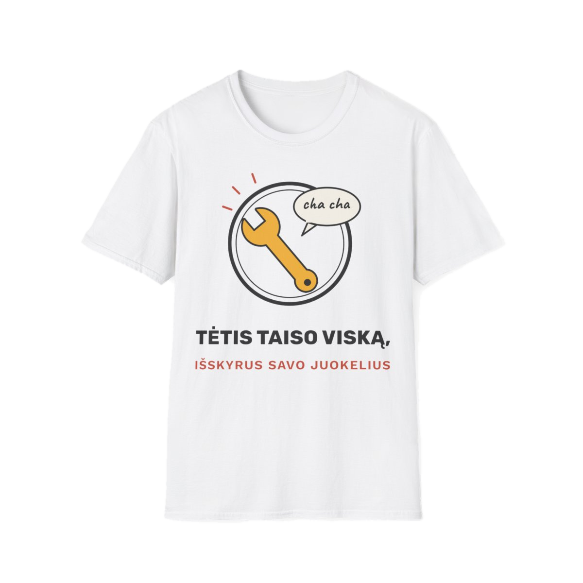 Marškinėliai „Tėtis taiso viską, išskyrus savo juokelius“ – nuotrauka 1
