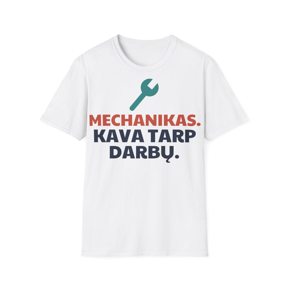 Marškinėliai „Mechanikas. Kava tarp darbų.“