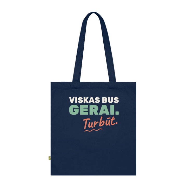 Medžiaginis krepšys „Viskas bus gerai. Turbūt.“ – nuotrauka 1