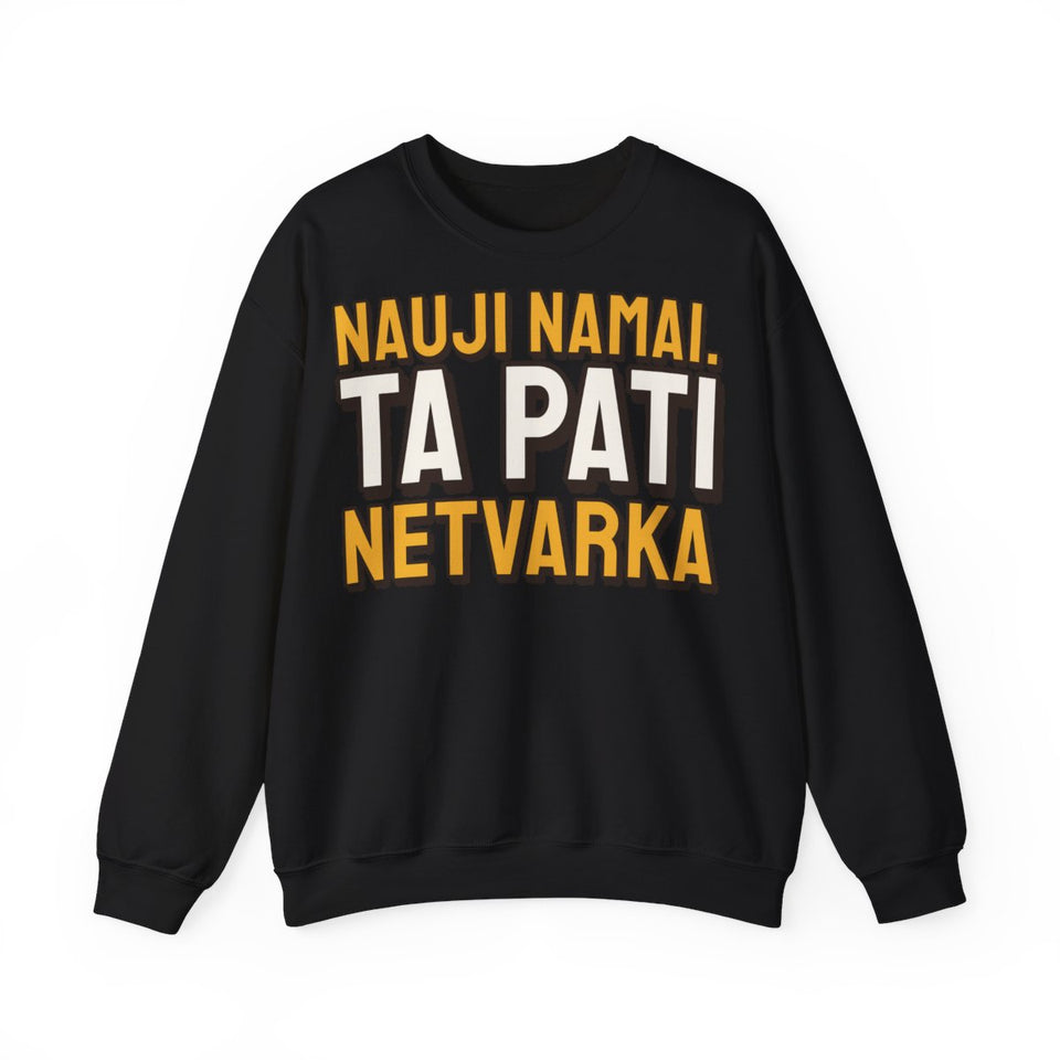 Nauji namai. Ta pati netvarka – džemperis, juoda spalva, priekis