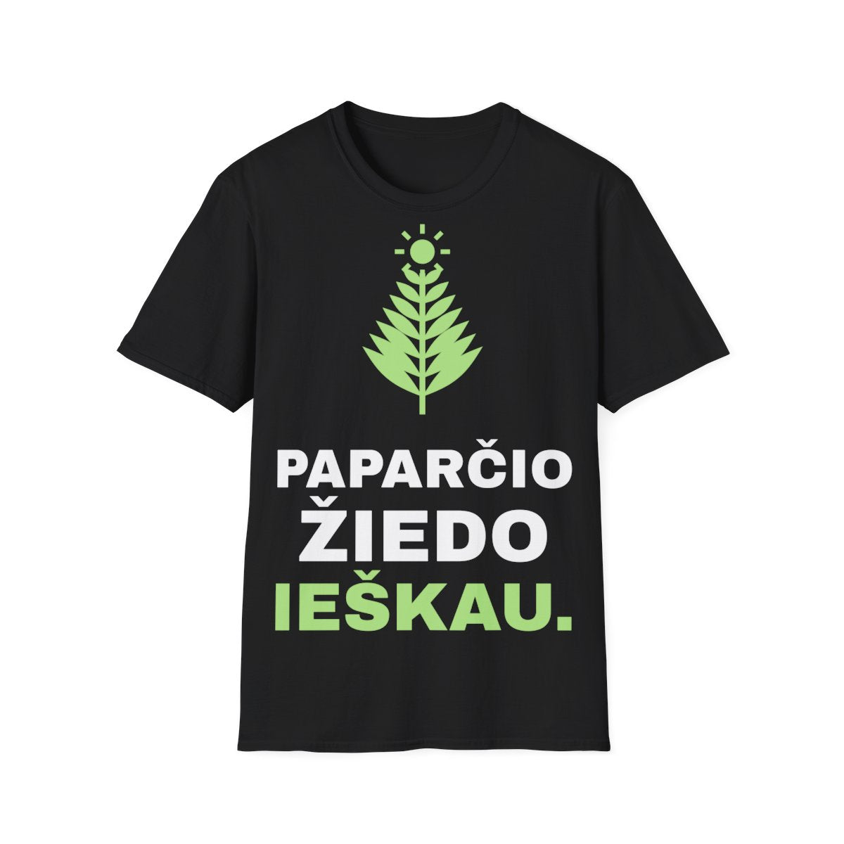 Paparčio žiedo ieškau — Marškinėliai; maketas 1, vaizdas iš priekio