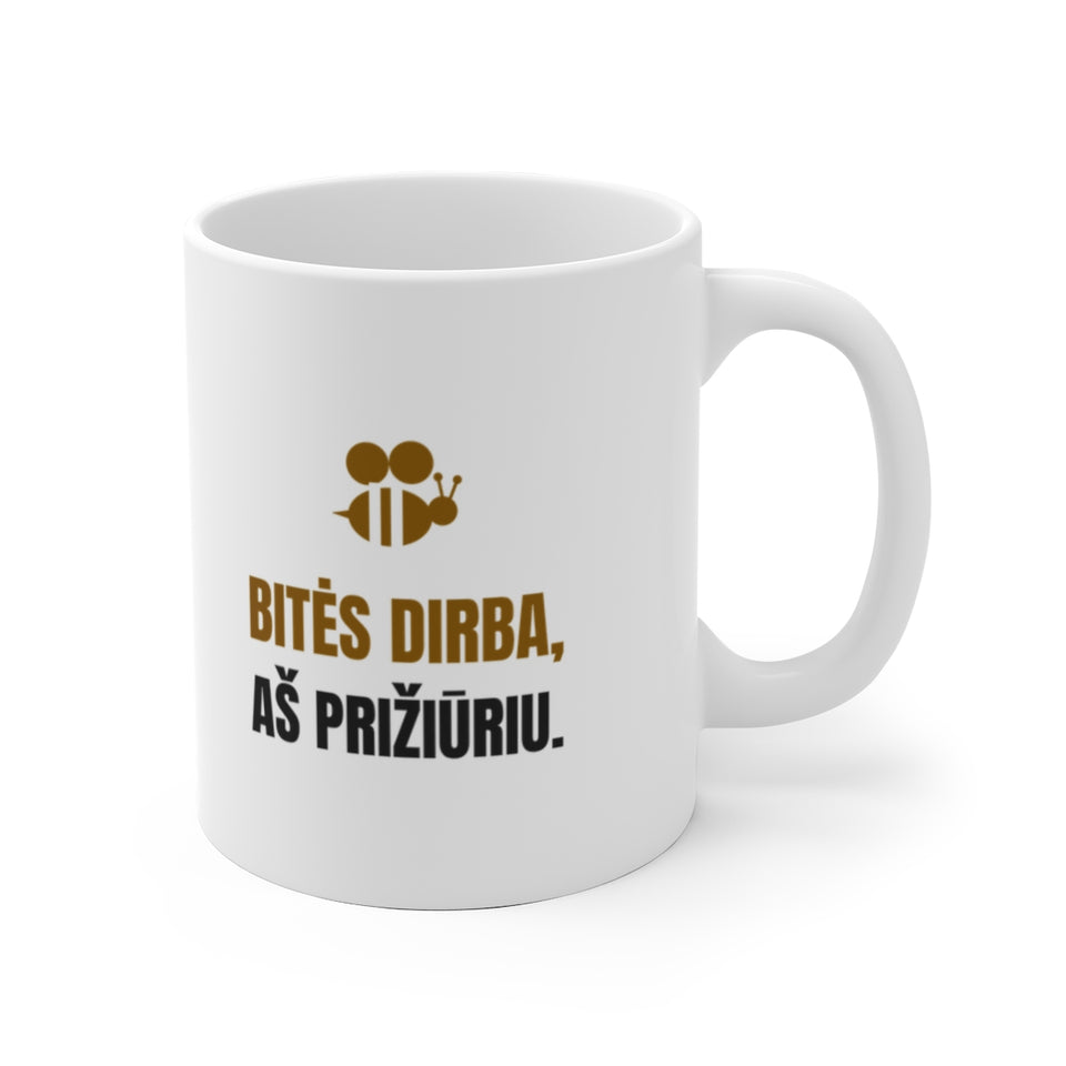 Bitės dirba, aš prižiūriu — Puodelis; maketas 1, vaizdas iš priekio