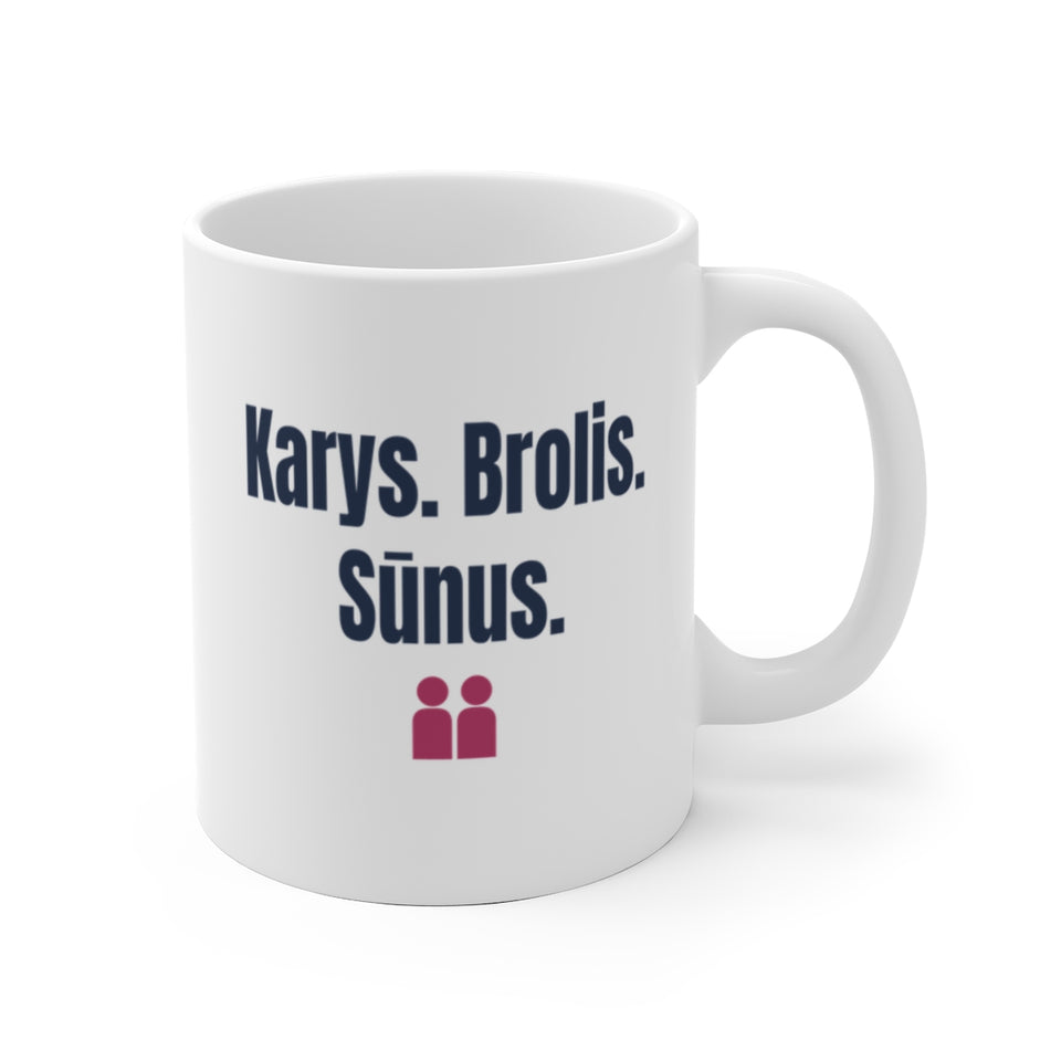 Karys. Brolis. Sūnus. — Puodelis, spaudos pusė