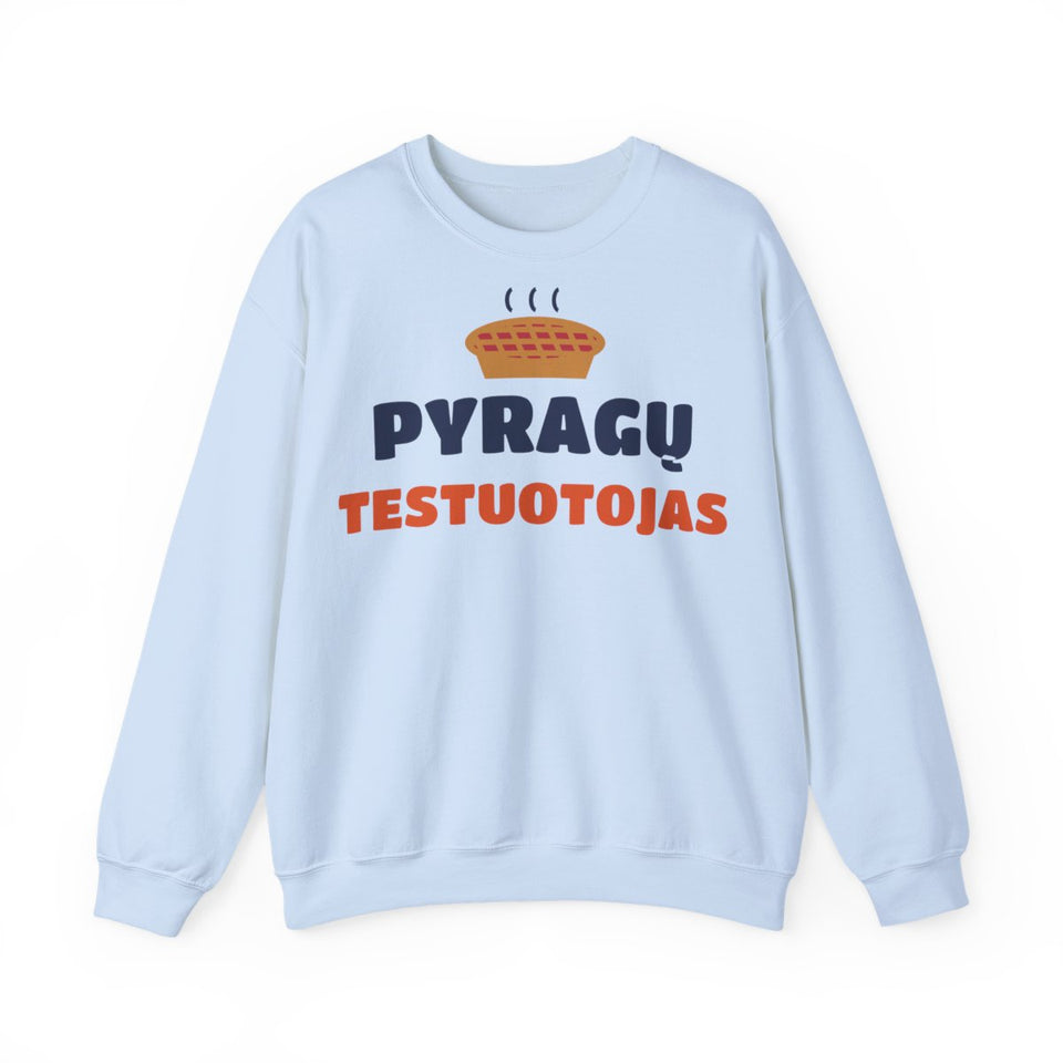 Pyragų testuotojas – džemperis, šviesiai mėlyna spalva, priekis