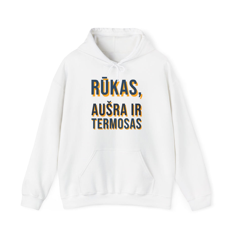 Džemperis su gobtuvu „Rūkas, aušra ir termosas“