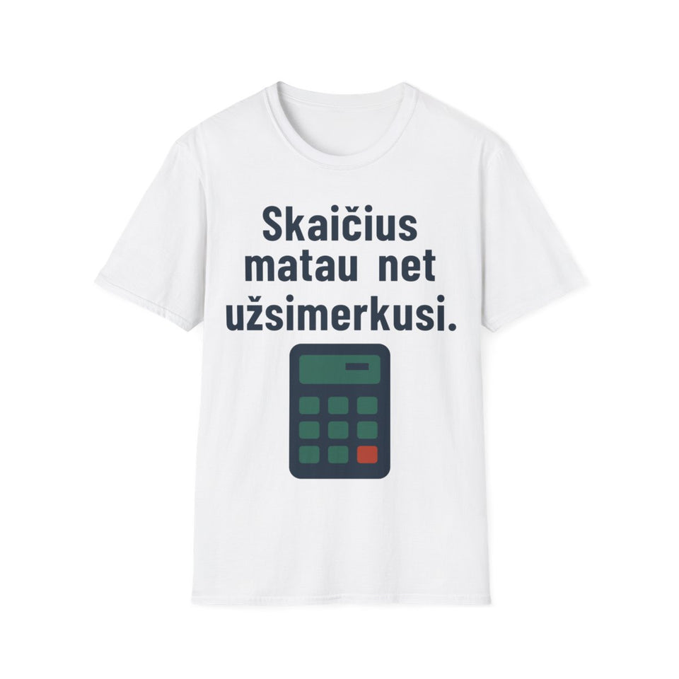 Skaičius matau net užsimerkusi. – Marškinėliai, spalvos nuotrauka 1