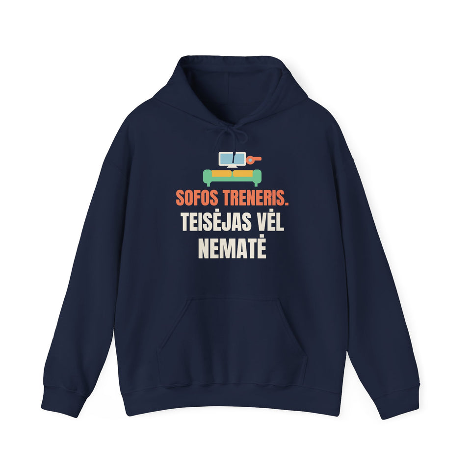 Džemperis su gobtuvu „Sofos treneris. Teisėjas vėl nematė“