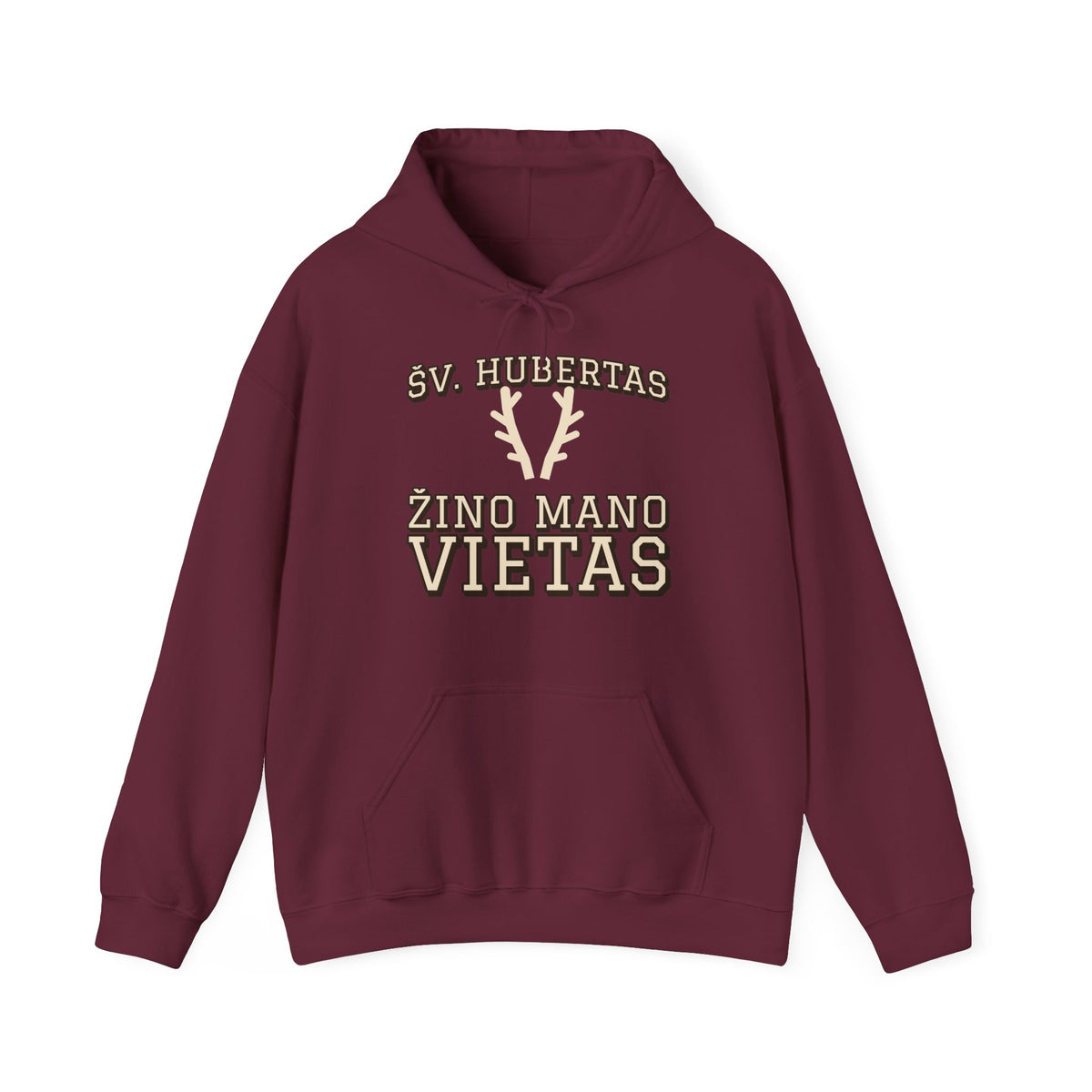 Džemperis su gobtuvu „Šv. Hubertas žino mano vietas“