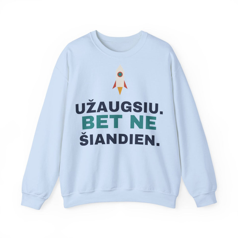 Užaugsiu. Bet ne šiandien. – džemperis, priekis