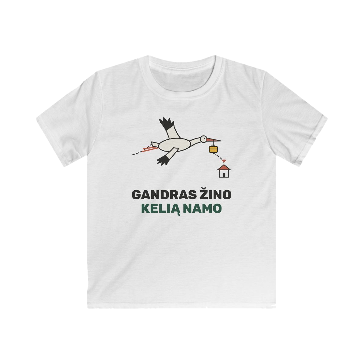 Vaikiški marškinėliai „Gandras žino kelią namo“ – nuotrauka 1