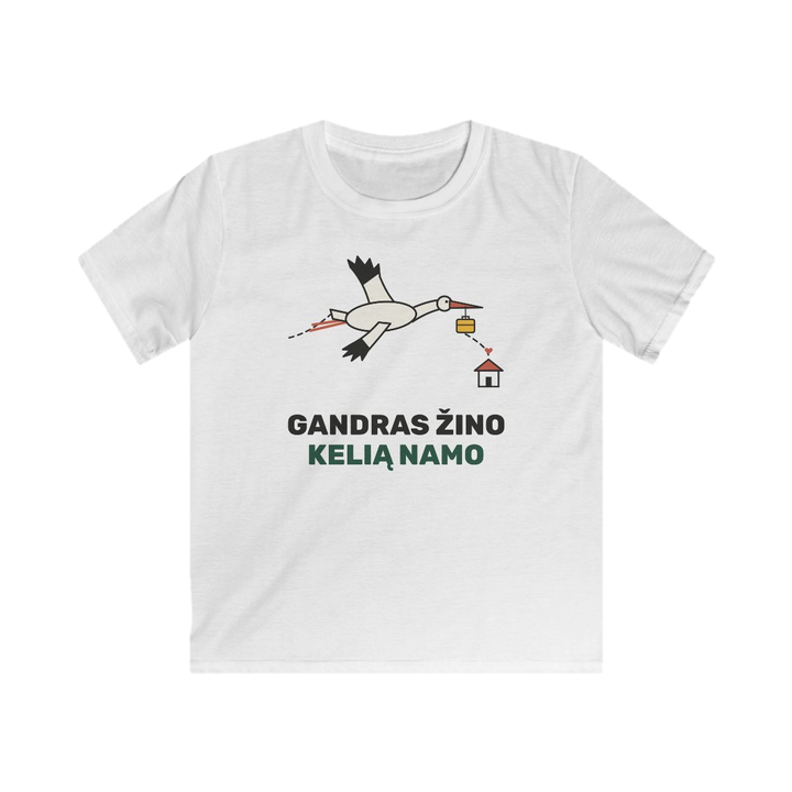 Vaikiški marškinėliai „Gandras žino kelią namo“ – nuotrauka 1