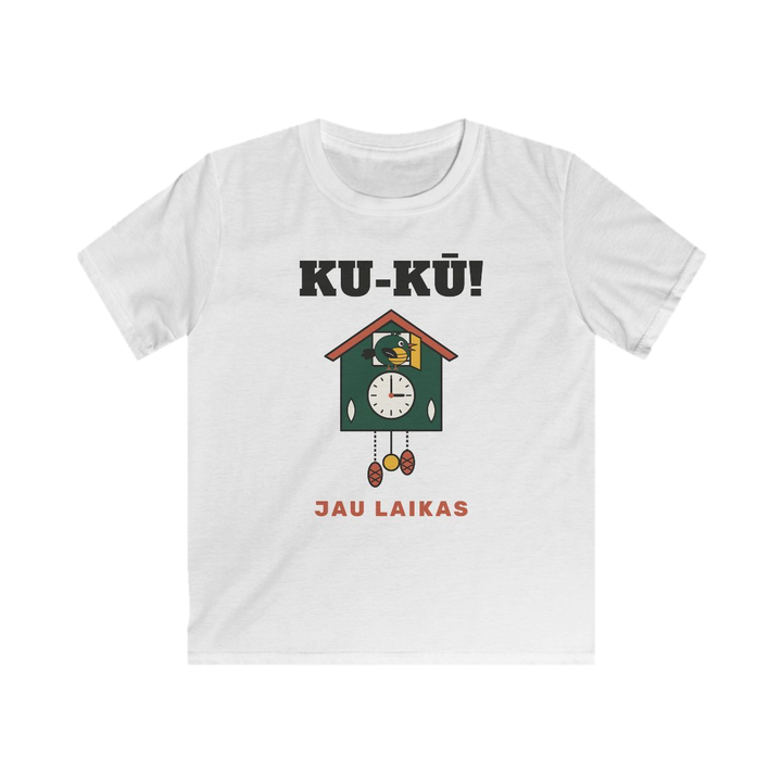 Vaikiški marškinėliai „Ku-kū! Jau laikas“ – nuotrauka 1